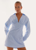 Clancy Mini Shirt Dress Blue