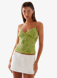 Kamilla Sequin Cami Top Lime