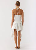 Khalida Jersey Halter Mini Dress White