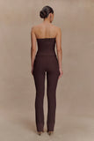 Elodie Strapless Cupped Knit Top Chocolate