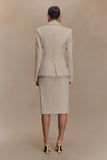 Max Cinched Waist Blazer Ivory Stone