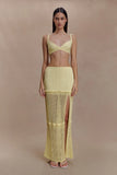 Coleene Pointelle Knit Top Lemon