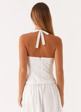 Cheryl Bustier Halter Top White