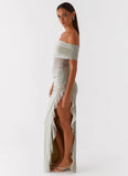 Nelly Off Shoulder Maxi Dress Pistachio