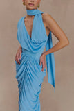 Alex Chiffon Maxi Dress Blue