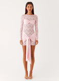 Consie Long Sleeve Mini Dress Pink