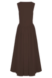 Sharon Scuba Jersey Midi Dress Cacao Brown