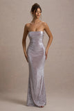 Moonstone Lilac Sequin Bandeau Maxi Dress