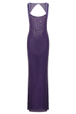 Jasmyn Hot Fix Maxi Dress With Mesh Back Purple