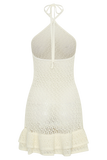 Carrisa Crochet Knit Mini Dress White
