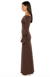 Elisha Chocolate Jersey Maxi Dress