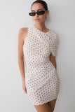 Adrienne One Shoulder Mesh Mini Dress Polka Dot