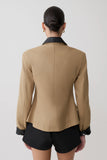 Solange Zip Up Collared Jacket Natural
