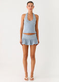 Vegas Nights Halter Neck Top Blue