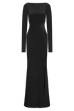 Megan Slinky And Mesh Maxi Dress Black