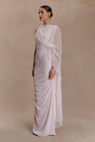 Amandine Ruched Slinky Maxi Dress Pale Pink