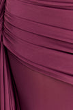Asher Slinky One Shoulder Maxi Dress Neutral Plum