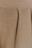 Frannie Gathered Silk Blend Knit Pants Sand