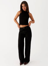 Keanna Low Rise Denim Jeans Black