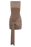 Sinead Slinky Mini Dress With Hardware Mocha