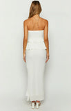 Raleigh White Ruffle Maxi Skirt