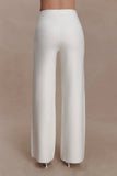 Kerrymae Straight Leg Knit Pants Off White
