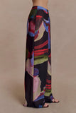 Rachel Chiffon Straight Leg Pants Multi Fluid Reverie Print