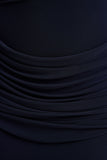 Hesperia Navy High Neck Maxi Dress With Draped Detailing And Scarf