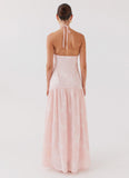 Blushed Cross Neckline Maxi Dress Pink Petal