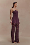Trena Crochet Knit Pants Chocolate