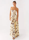 Rhea Ruched Maxi Dress Buttercream Bliss