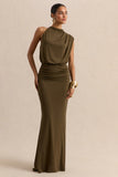 Umaira Khaki High Neck Maxi Dress