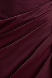 Raffie Plum Long Sleeve Midi Dress With Satin Wrap Skirt