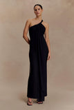 Philippa Knotted Crepe Maxi Dress Black
