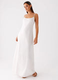 Madeleine Scoop Neck Maxi Dress Off White