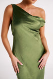 Yvette Slip Maxi Dress With Asymmetrical Hem Emerald
