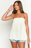 Angia White Strapless Top