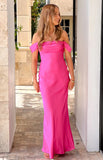Ella Hot Pink Off Shoulder Formal Dress