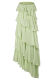 Alexa Ruffle Chiffon Maxi Dress Pastel Lime
