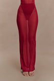 Aoife Mesh Maxi Skirt Raspberry