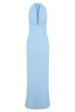 Nadine Halter Chiffon Maxi Dress Blue