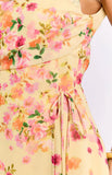 Aveta Yellow Bloom Tie Mini Dress