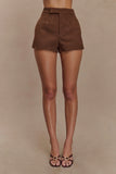 Sally Faux Suede Short Milk Chocolate