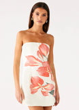Denby Strapless Mini Dress Siena Floral