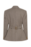 Mila Shaped Blazer Tan Check