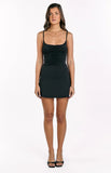 Denzel Black Ruched Mini Dress