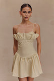 Janis Cotton Frill Mini Dress Nude