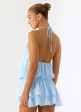 Parade Halter Mini Dress Baby Blue