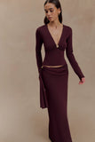 Bowie Low Rise Knit Maxi Skirt Dark Chocolate