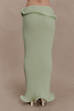Samira Knit Wired Maxi Skirt Pastel Green